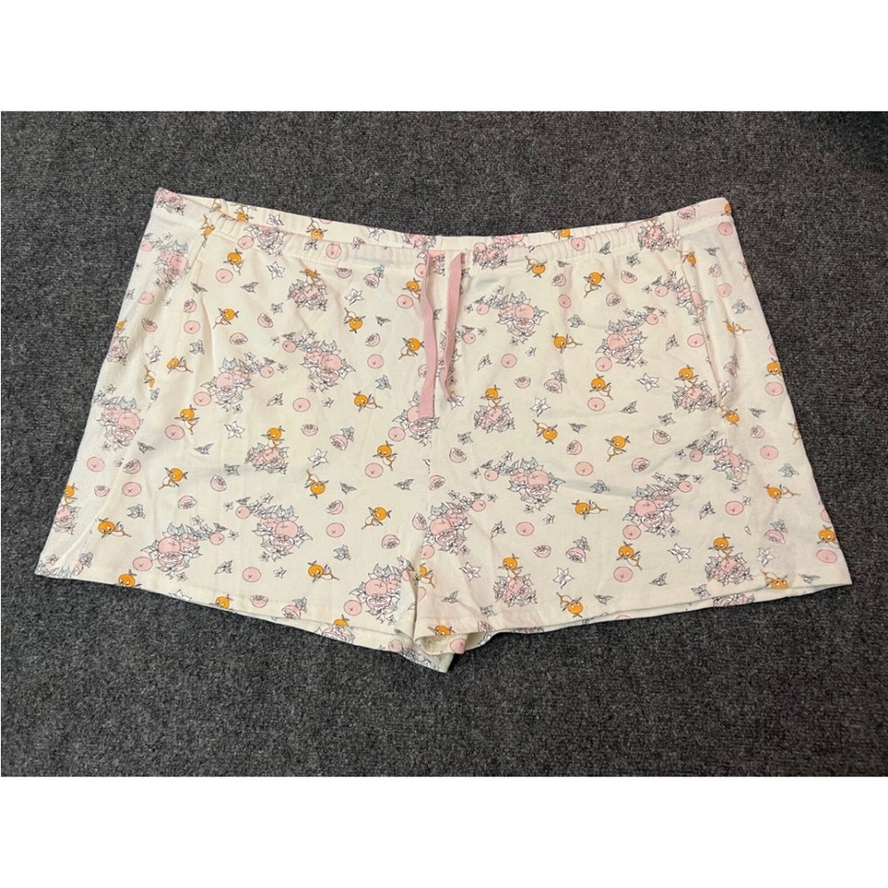 Disney Orange Bird Print Terry Sleep Shorts Sz 3X Casual Vacation Loungewear